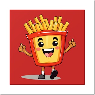 kawaii french fries T-Shirt cute potatofood Posters and Art